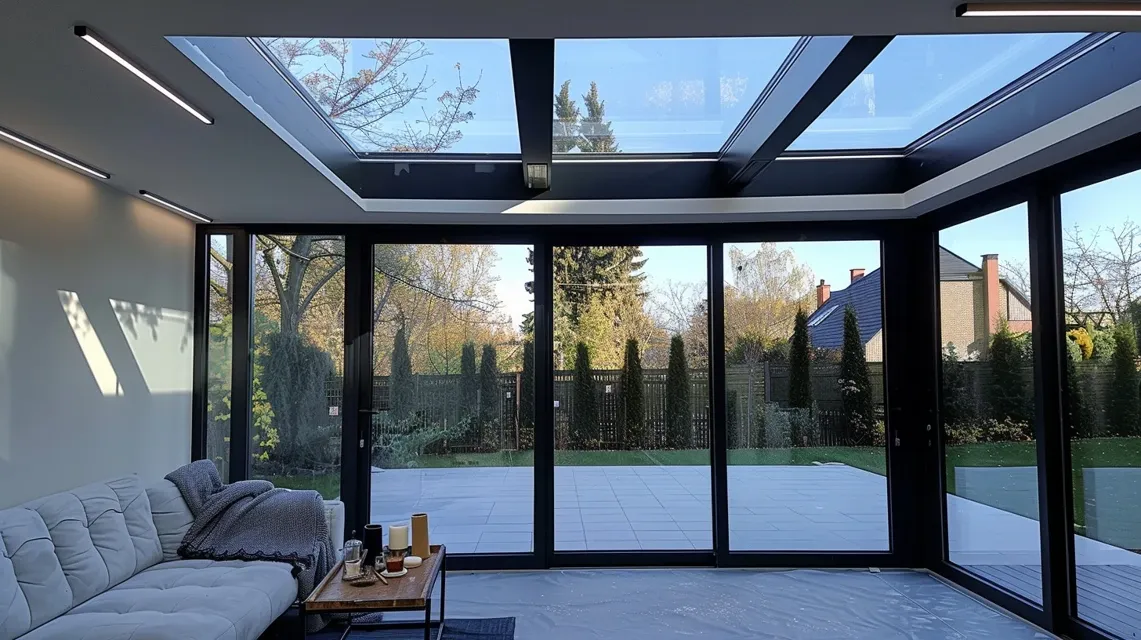 Ogród zimowy typu home extension widok od środka